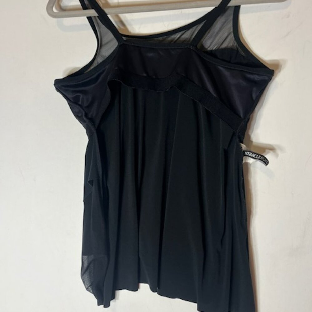 Miraclesuit Underwire Tankini Top Only Mirage Black Mesh Adjustable Strap 10DD - Picture 4 of 9